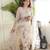 Off-white cotton poly embroidered kurta set