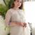 Off-white cotton poly embroidered kurta set
