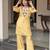 Light-yellow crepe embroidered kurta set
