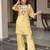 Light-yellow crepe embroidered kurta set