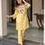 Light-yellow crepe embroidered kurta set
