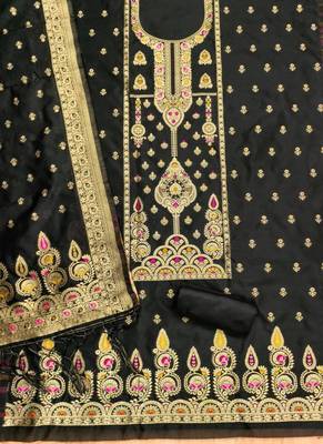 Dark-black banarasi embroidered farshi salwar set 2