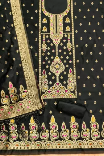 Dark-black banarasi embroidered farshi salwar set