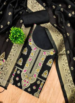 Dark-black banarasi embroidered farshi salwar set 3