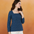 Women's rayon handprinted designer casual wear ethnic blue short kurti