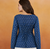 Women's rayon handprinted designer casual wear ethnic blue short kurti