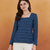 Women's rayon handprinted designer casual wear ethnic blue short kurti