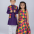 Kids multicolor embroidered cotton ethnic festive combo for boys & girls | kurta pajama with nehru jacket
