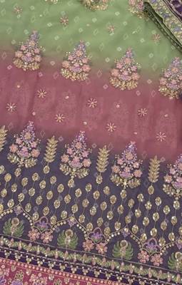 Light-green faux georgette embroidered salwar kameez 3
