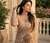 Cream Color  Beautiful sequins and Beads Embroidery Work with fancy latkan Net Saree