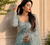 Sky Blue Color  Beautiful sequins and Beads Embroidery Work with fancy latkan Net Saree