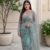Sky Blue Color  Beautiful sequins and Beads Embroidery Work with fancy latkan Net Saree
