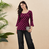 Rayon Handprinted Maroon Short Kurti 