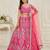 Rani Pink color Embellished Coding Work Foil Sequins Work Real Mirror Work Satin silk bland Lehenga Choli Set