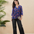Rayon Floral Handprinted Blue Short Kurti