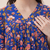 Rayon Floral Handprinted Blue Short Kurti