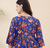 Rayon Floral Handprinted Blue Short Kurti