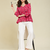 rayon floral handprinted RED short kurti
