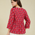 rayon floral handprinted RED short kurti