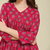 rayon floral handprinted RED short kurti