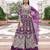 Purple net semi stitched anarkali suit with embroidery & stone work