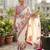 White Color Sequins and Real mirror work with tussles Georgette Saree