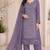 Purple chiffon semi stitched suit with embroidery & sequence work