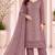 Brown chiffon semi stitched suit with embroidery & sequence work