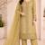 Yellow chiffon semi stitched suit with embroidery & sequence work