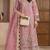 Pink chiffon semi stitched suit with embroidery & sequence work