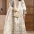 White chiffon semi stitched suit with embroidery & sequence work
