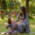 Blue Mother Daughter Fusion Saree Combo | Women's Pre-Stitched Lungi Saree & Girls Dhoti Saree Set
