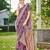 Women dusty mauve silk blend banarasi jacquard woven saree with blouse