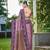 Women dusty mauve silk blend banarasi jacquard woven saree with blouse