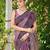Women dusty mauve silk blend banarasi jacquard woven saree with blouse