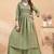 Vichitra silk embroidery & sequins work angrakha style stitched kurta palazzo dupatta set for women