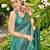 Women sea green silk blend banarasi jacquard woven saree with blouse