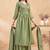 Vichitra silk embroidery & sequins work angrakha style stitched kurta palazzo dupatta set for women