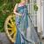 Women teal blue silk blend banarasi jacquard woven saree with blouse