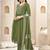 Chinon silk embroidery & sequins work anarkali kurta pant dupatta set for women 