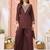 Chinon embroidery & coding work fancy kurta palazzo set for women 