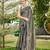 Women olive grey silk blend banarasi jacquard woven saree with blouse