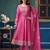 Vichitra silk embroidery & sequins work anarkali kurta pant dupatta set for women 