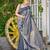 Women steel grey silk blend banarasi jacquard woven saree with blouse