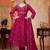 Vichitra silk embroidery & sequins work anarkali kurta pant dupatta set for women 