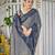 Women steel grey silk blend banarasi jacquard woven saree with blouse