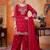 Vichitra silk embroidery & sequins work fancy kurta palazzo dupatta set for women 