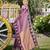 Women dusty mauve silk blend banarasi jacquard woven saree with blouse
