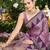 Women dusty mauve silk blend banarasi jacquard woven saree with blouse
