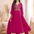 Vichitra silk embroidery & sequins work angrakha style stitched kurta pant dupatta set for women